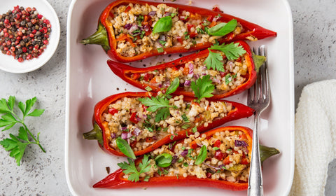 Bakt paprika med couscous - Kinsarvik Naturkost