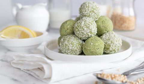 Energikuler med matcha & hampfrø - Kinsarvik Naturkost