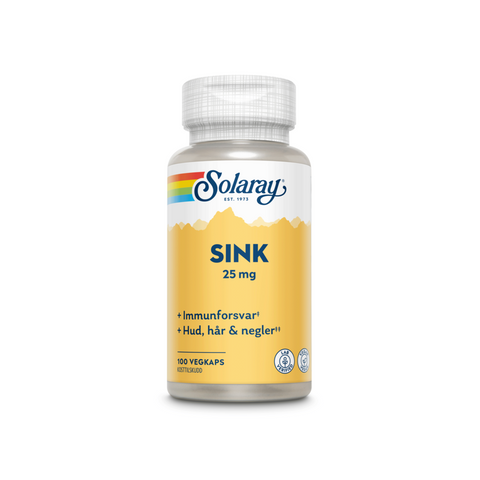 Solaray sink 25 mg 100 kapsler