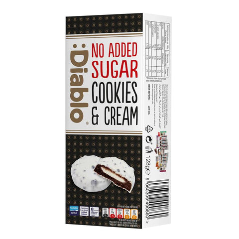 Diablo kjeks med kremfyll & hvit sjokoladetrekk 128 g