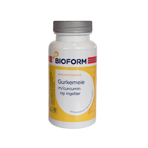 Bioform gurkemeie med curcumin, ingefær og piperin 60 tab