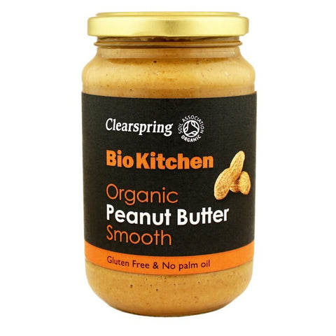Clearspring økologisk peanøttsmør crunchy med salt 350 g