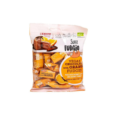 Super Fudgio sjokolade appelsin 150 gr - Kinsarvik NaturkostKaramellerSuper fudgio5907713374990helsekost