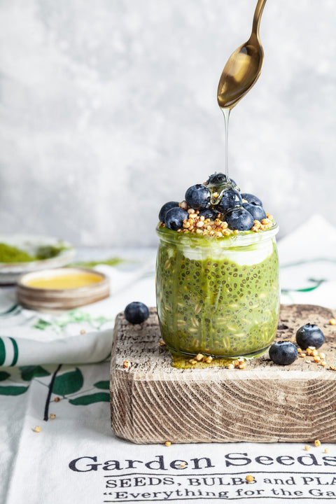 Matcha chia over-natten-grøt - Kinsarvik Naturkost