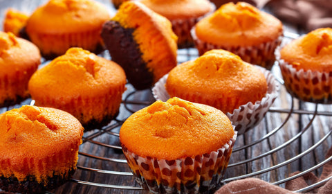 Saftige gresskar- og sjokolademuffins - Kinsarvik Naturkost