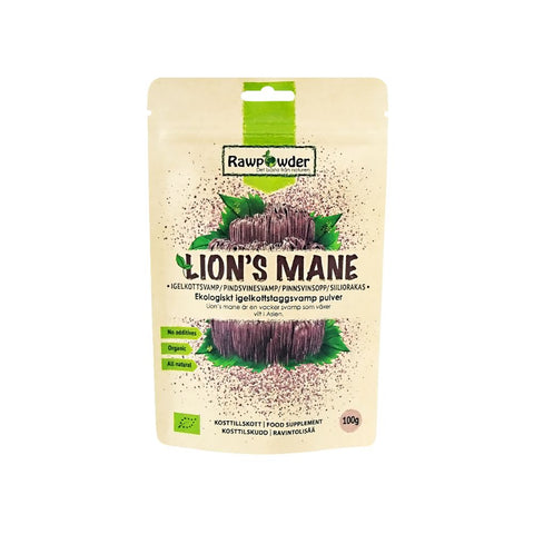 RAWPOWDER LION'S MANE PULVER ØKOLOGISK 100 GR