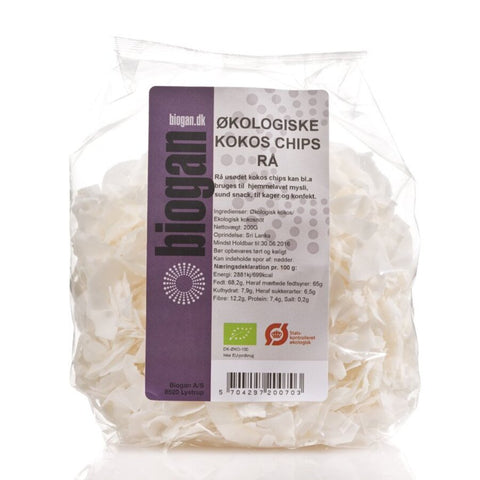 Biogan rå kokoschips 200 gr