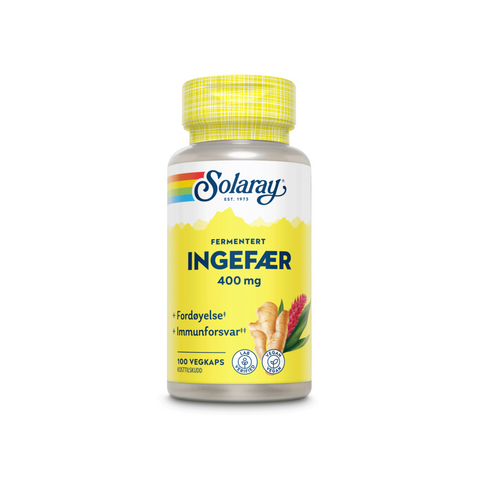 Solaray fermentert ingefær 400 mg 100 kapsler
