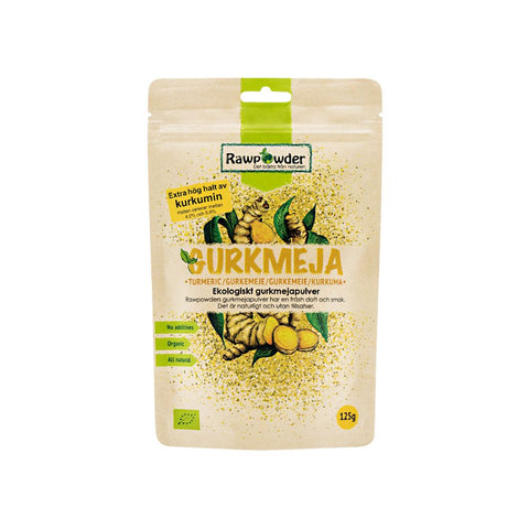 RAWPOWDER GURKMEIE HIGH CURCUMIN ØKOLGISK 125 GR