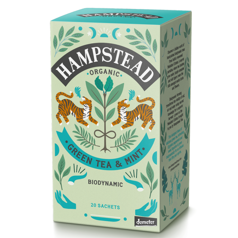 Hampstead Tea økologisk grønn te med mint 20 poser