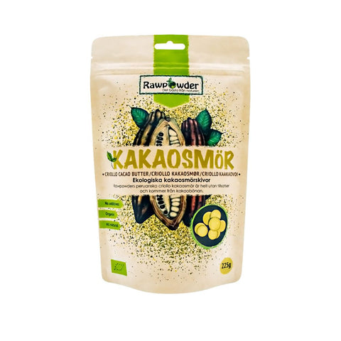 RAWPOWDER KAKAOSMØR WAFERS ØKOLOGISK 225 GR