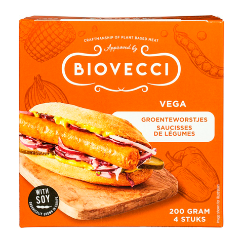 Biovecci Vegetariske Grønnsakspølser 200 gr