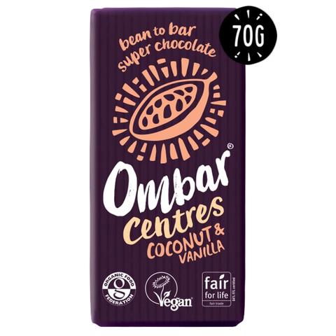 Ombar økologisk sjokolade med kokos- & vaniljefyll 70 g