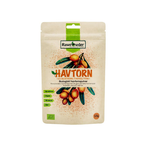 RAWPOWDER HAVTORNSPULVER ØKOLOGISK 125 GR