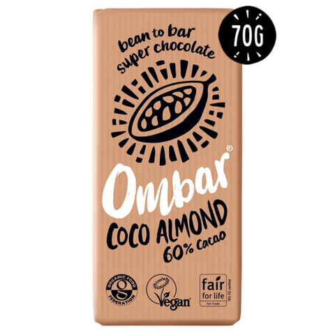 Ombar økologisk sjokolade med mandler 70 g