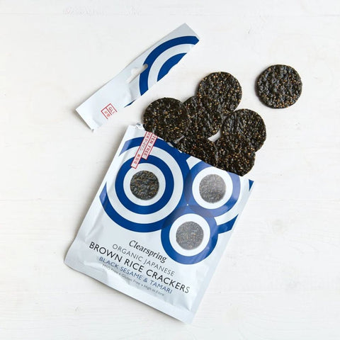 CLEARSPRING RICE CRACKERS BLACK SESAME & TAMARI 40 GR