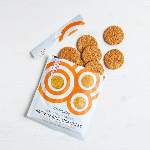 CLEARSPRING RICE CRACKERS WHOLE SESAME & TAMARI 40 GR