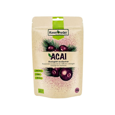 RAWPOWDER ACAI BÆRPULVER FRYSETØRKET ØKOLOGISK 100 GR