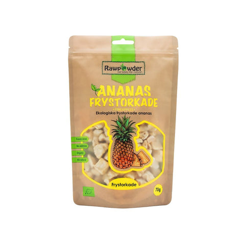 RAWPOWDER ANANAS FRYSETØRKEDE ØKOLOGISK 70 GR