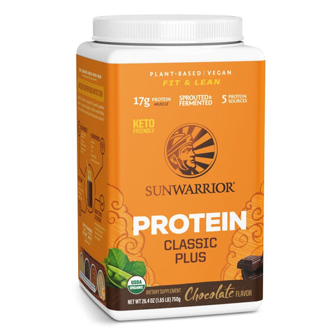 Sunwarrior classic plus chocolate proteinpulver 750 g
