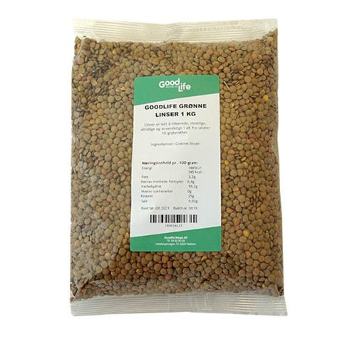 Goodlife grønne linser 1 kg
