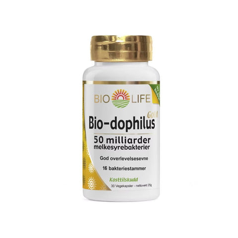 Bio Life Bio-dophilus Gold 30 kapsler - Kinsarvik NaturkostMelkesyrebakterierBio life5060319000370#helsekost#