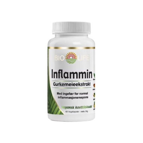 Bio Life Inflammin 60 kapsler - Kinsarvik NaturkostIngefær & GurkemeieBio life7071495000014#helsekost#