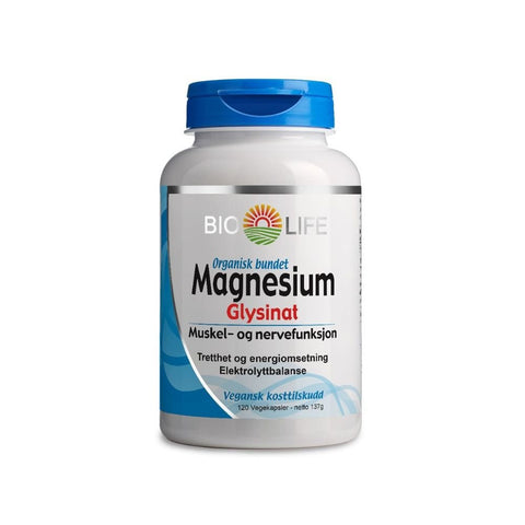Bio Life Magnesium Glysinat 240 kapsler - Kinsarvik NaturkostMagnesium GlysinatBio life5060319001117#helsekost#