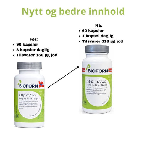 Bioform kelp med jod 60 kapsler - Kinsarvik NaturkostJodBioform7049540005529helsekost