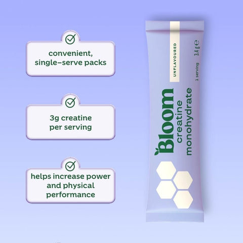 Bloom creatine monohydrate sticks 10 x 3,4 g - Kinsarvik NaturkostKreatin pulverBloom nutrition5056569903400#helsekost#