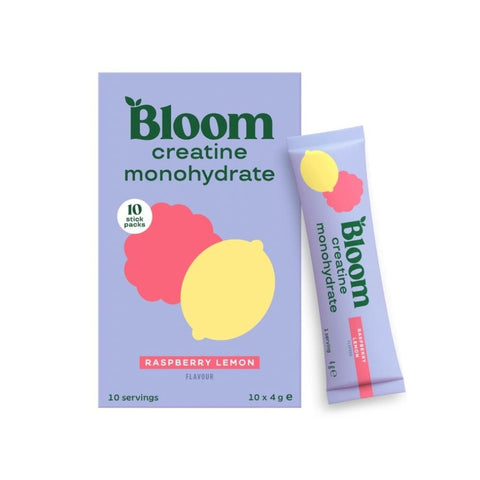 Bloom creatine monohydrate sticks raspberry lemon 10 x 4 g - Kinsarvik NaturkostKreatin pulverBloom nutrition5056569903417#helsekost#