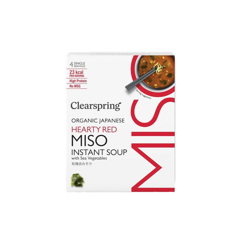 ClearSpring organisk rød misosuppe med sjøgrønt 4 x 8 g - Kinsarvik NaturkostJapansk matClearspring5021554005797helsekost