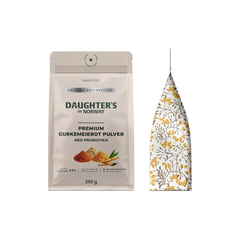 Daughter's Of Norway Premium Gurkemeie med probiotika 250 g - Kinsarvik NaturkostKrydderDaughter's of norway7090066040020helsekost