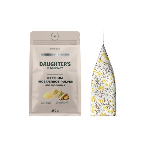 Daughter's Of Norway Premium Ingefær med probiotika 250 g - Kinsarvik NaturkostKrydderDaughter's of norway7090066040006helsekost
