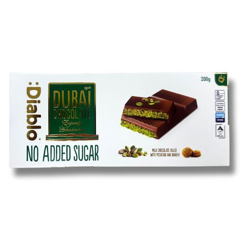 Diablo Dubai sjokolade uten tilsatt sukker 200 gr - Kinsarvik NaturkostSjokoladeDiablo5060309495629helsekost