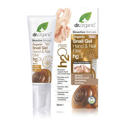 Dr Organic snail gel hand & nail elixir 50 ml - Kinsarvik NaturkostHåndpleieDr organic5060176674103#helsekost#