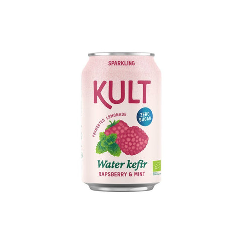 Kult Vannkefir Bringebær & Mint Øko 0,33L - Kinsarvik NaturkostVannkefir og kefirkornKult kefir5430004474173helsekost