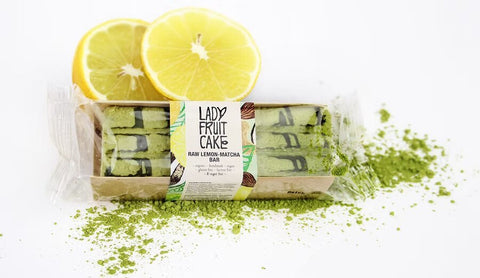 Lady Fruitcake raw lemon matcha bar 70 g - Kinsarvik NaturkostBrød & bakst - frysLady fruitcakeBA100002helsekost