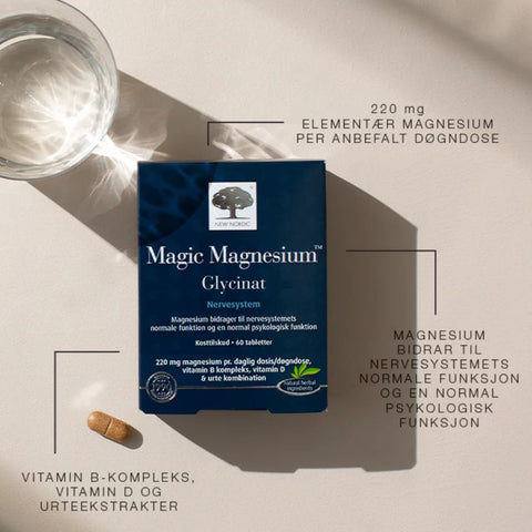 New Nordic Magic Magnesium Glycinat 60tab - Kinsarvik NaturkostMagnesium GlysinatNew nordic5021807008131#helsekost#