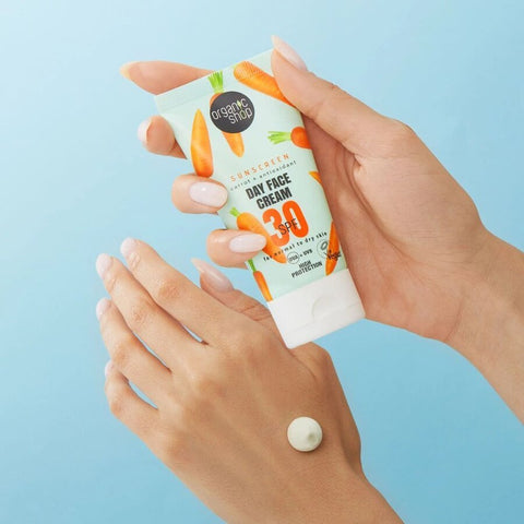 Organic Shop sunscreen carrot face cream SPF30 50 ml - Kinsarvik NaturkostSolkremOrganic shop4743318141688helsekost