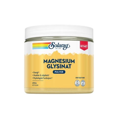 Solaray Magnesium Glysinat pulver 279 g - Kinsarvik NaturkostMagnesiumSolaray076280709711helsekost