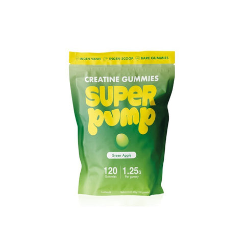 Super Pump Kreatin Gummies grønt eple 360 g - Kinsarvik NaturkostKreatinSuper pump0674012934570helsekost