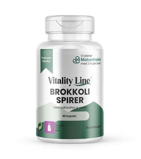 Vitality line brokkolispirer 90 kapsler - Kinsarvik NaturkostImmunforsvarVitality line7090017082864helsekost