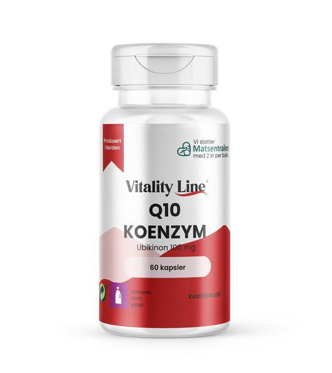 Vitality Line Q10 100 mg 60kaps - Kinsarvik NaturkostEnergi & overskuddVitality line7090017084943helsekost