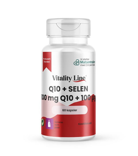 Vitality line Q10 + selen 60 kapsler - Kinsarvik NaturkostImmunforsvarVitality line7090017084790helsekost