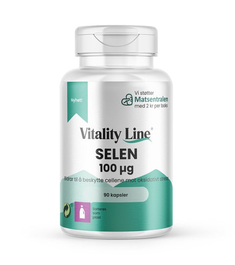 Vitality Line Selen 100 µg 90 kapsler - Kinsarvik NaturkostSelenVitality line7090017083236#helsekost#