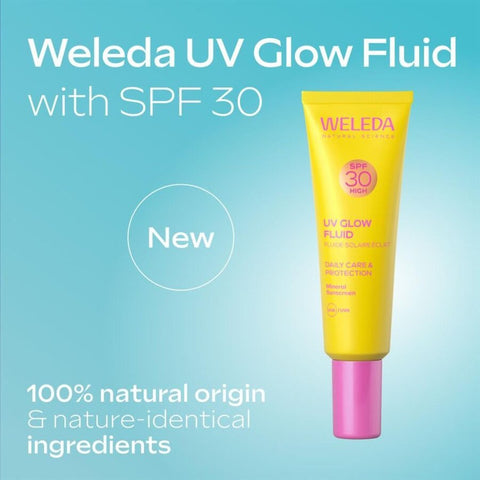 Weleda UV glow fluid SPF 30 ansiktssolkrem 30 ml - Kinsarvik NaturkostSolkremWeleda3596200000331helsekost