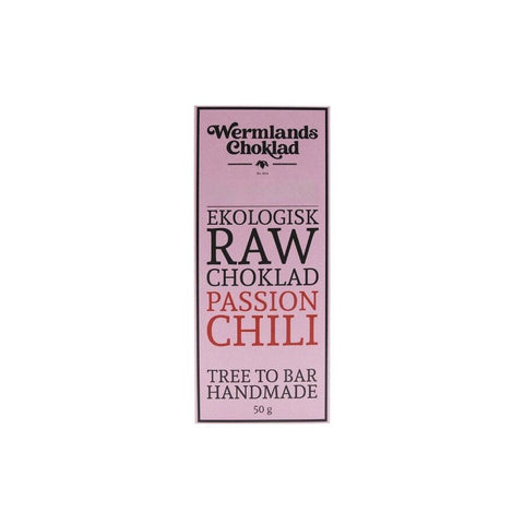 Wermlands Raw sjokolade passion chilli 50 g - Kinsarvik NaturkostSjokoladeWermlands choklad7350081602086helsekost