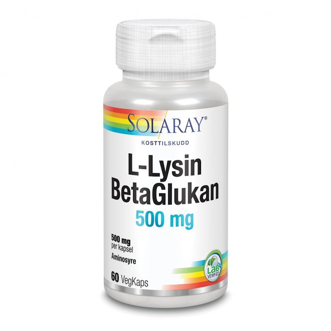 Solaray L-lysin & betaglukan 500 mg 60 kapsler