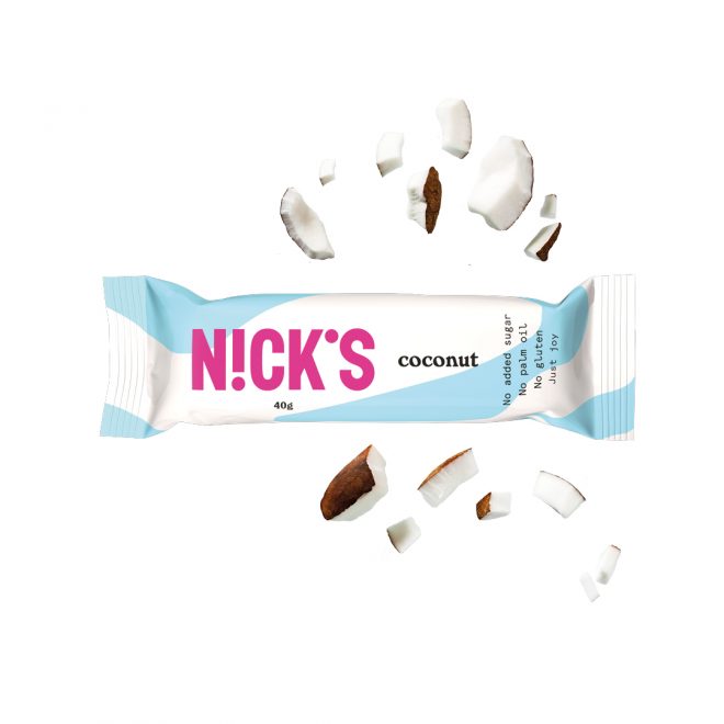Nicks kokosnøtt bar m/sjokoladetrekk 40g